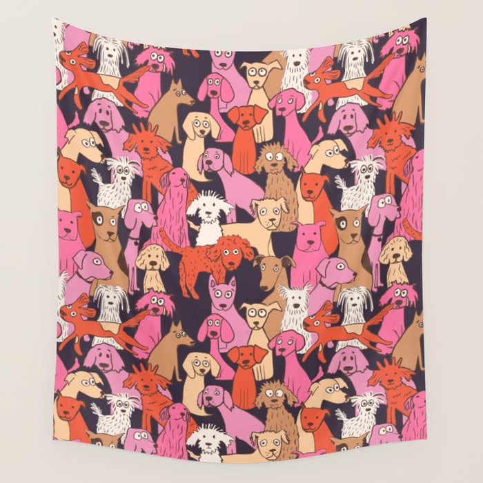 Dogs all day brights Wall Tapestry Gallery Image 4