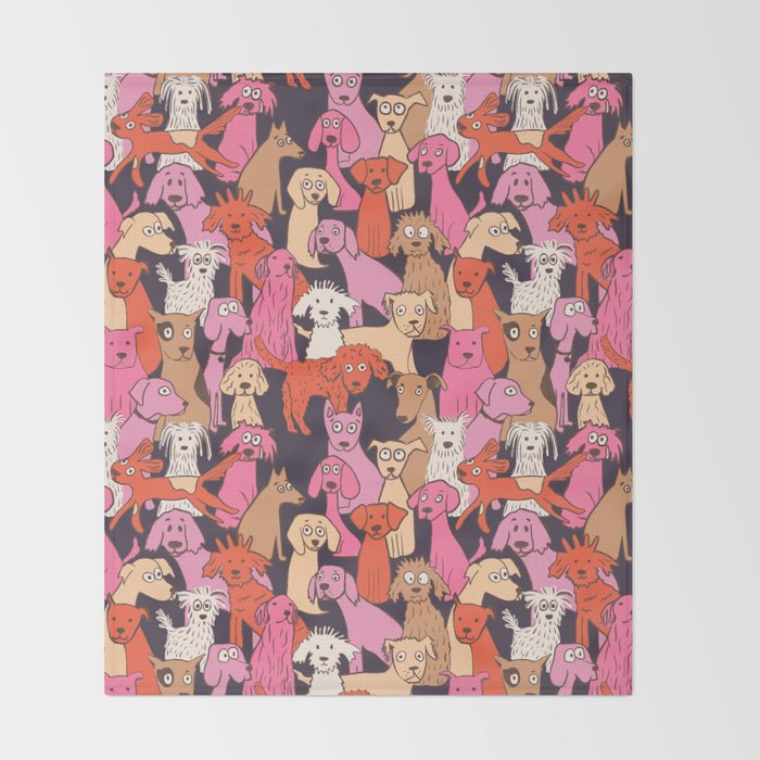 Dogs all day brights Throw Blanket Gallery Image 2