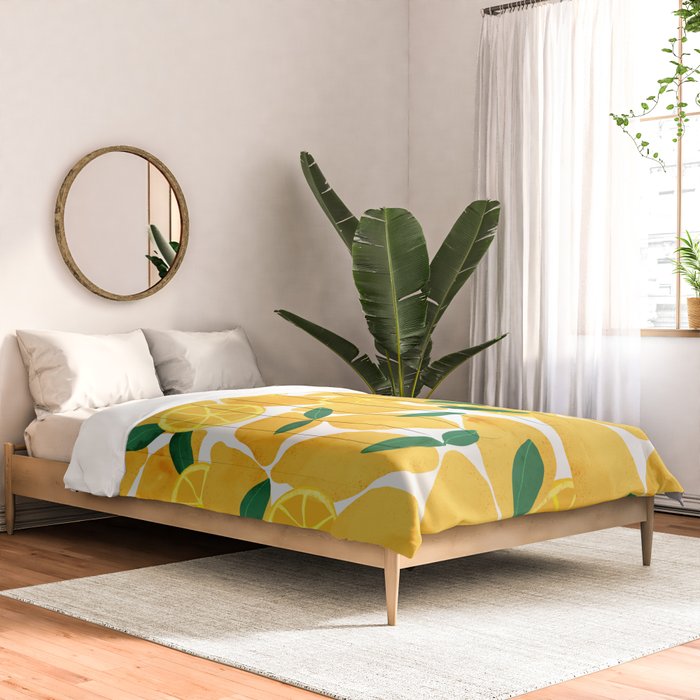 lemon mediterranean still life Comforter Gallery Image 2