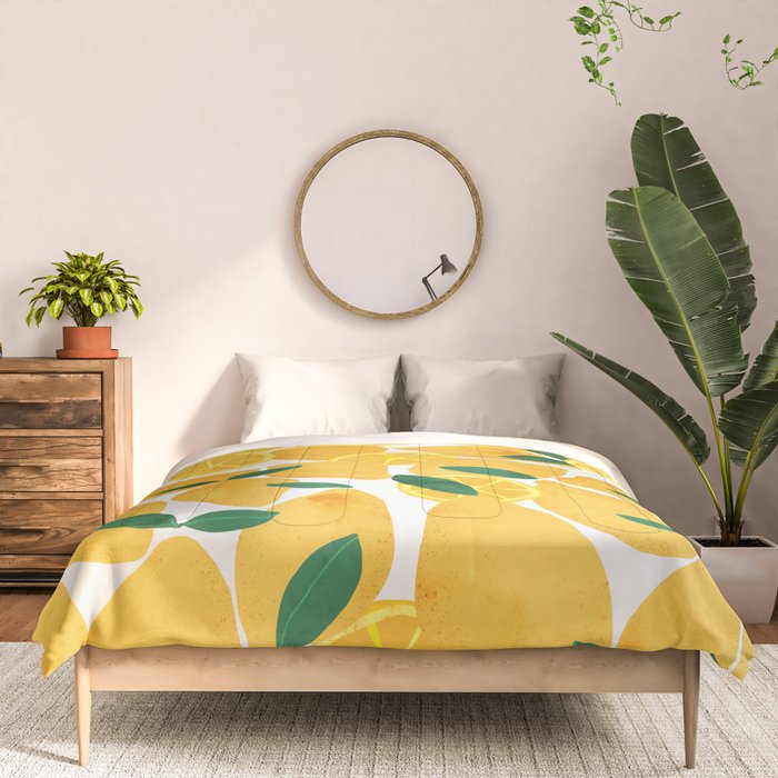 lemon mediterranean still life Comforter Gallery Image 3