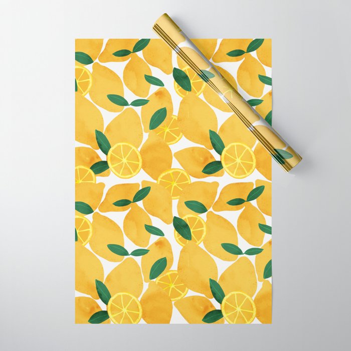 lemon mediterranean still life Wrapping Paper Gallery Image 1