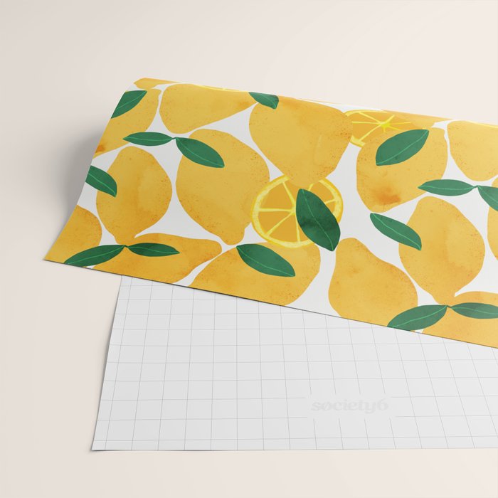 lemon mediterranean still life Wrapping Paper Gallery Image 2