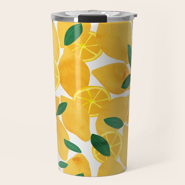 lemon mediterranean still life Travel Mug Gallery Image 1