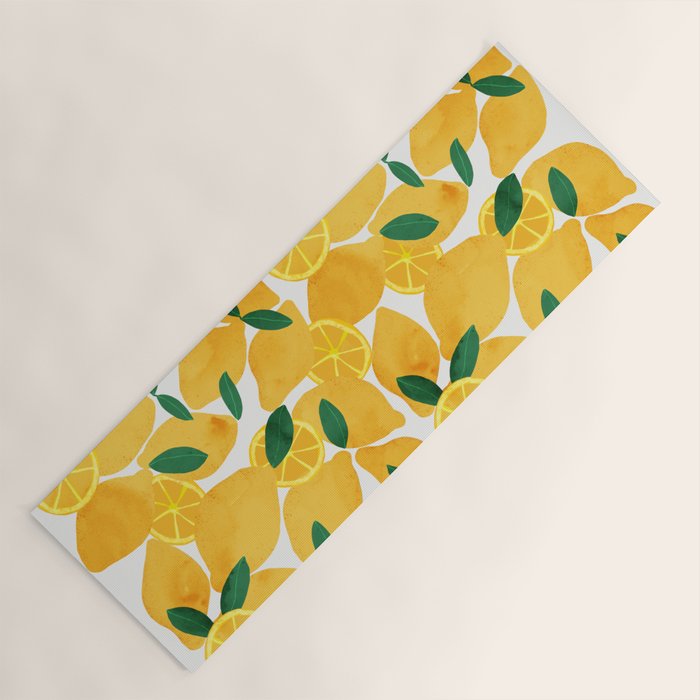 lemon mediterranean still life Yoga Mat