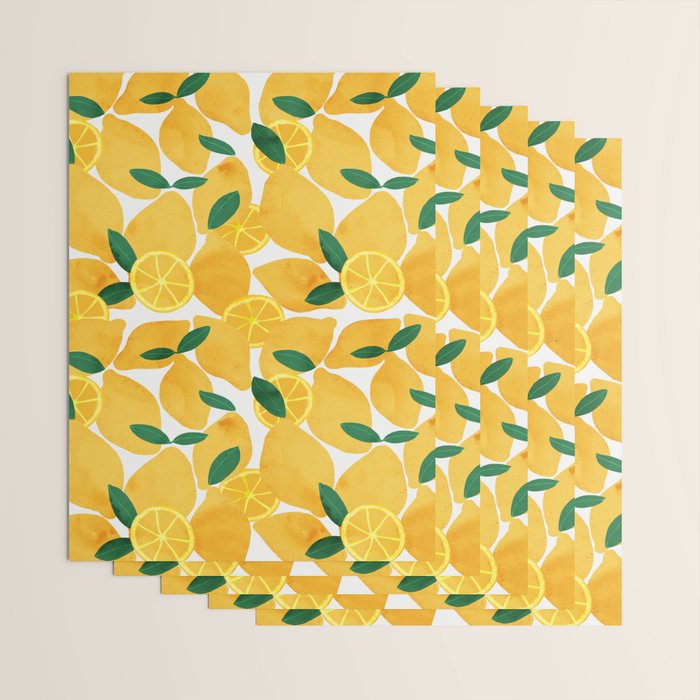 lemon mediterranean still life Wrapping Paper Gallery Image 3