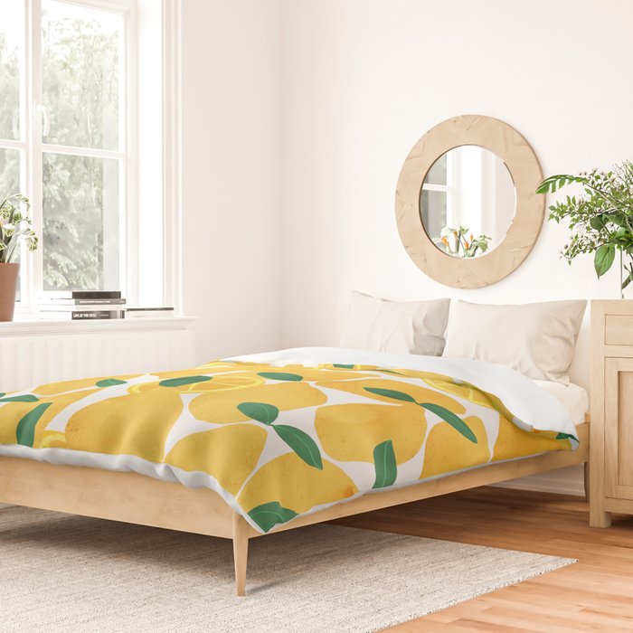 lemon mediterranean still life Duvet Cover Gallery Image 2