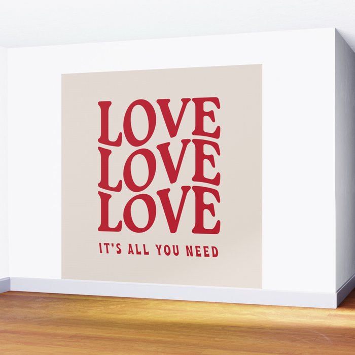 Love Love Love Wall Mural Gallery Image 2