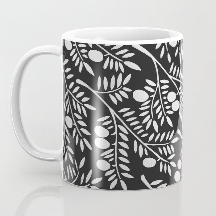 White Olive Branches Coffee Mug Gallery Image 3