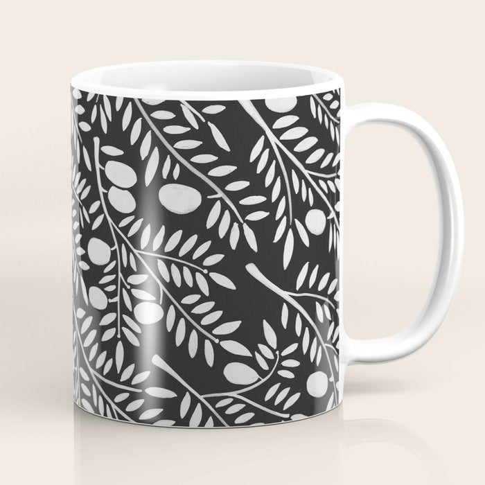 White Olive Branches Coffee Mug Gallery Image 1