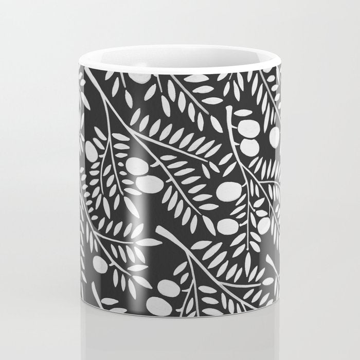 White Olive Branches Coffee Mug Gallery Image 4