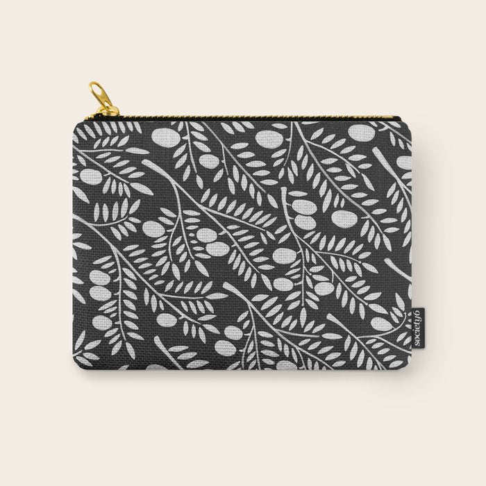 White Olive Branches Carry All Pouch Gallery Image 1