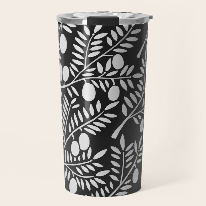 White Olive Branches Travel Mug Gallery Image 1