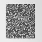 White Olive Branches Throw Blanket Gallery Image 2