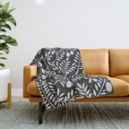 White Olive Branches Throw Blanket Gallery Image 1