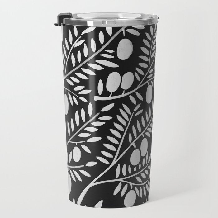 White Olive Branches Travel Mug Gallery Image 3