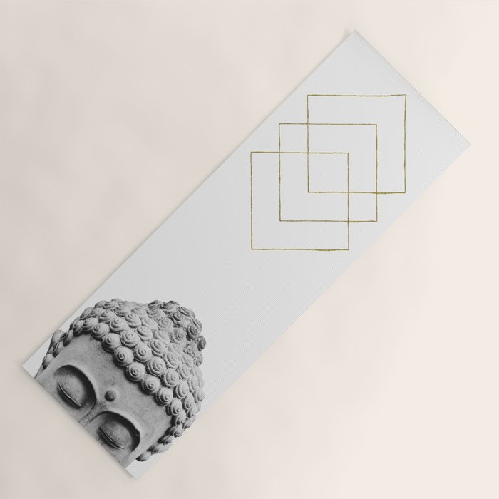 Shy Buddha - Black and White Photography Yoga Mat Gallery Image 1