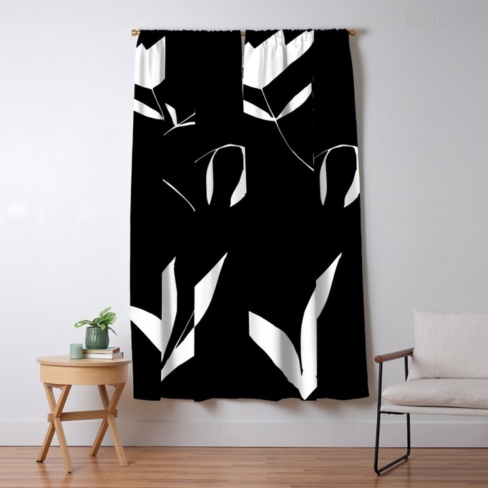 Fading Spring In Black  Window Curtain Gallery Image 1