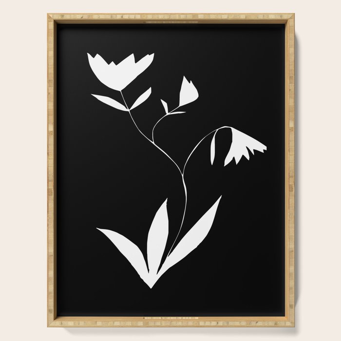 Fading Spring In Black  Serving Tray Gallery Image 1