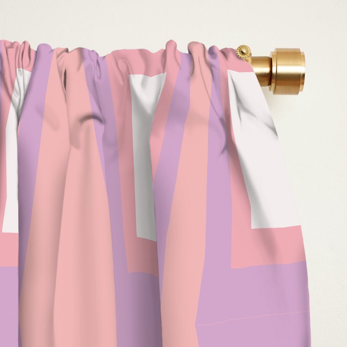 Pink Asymetrical Geometric Window Curtain Gallery Image 2