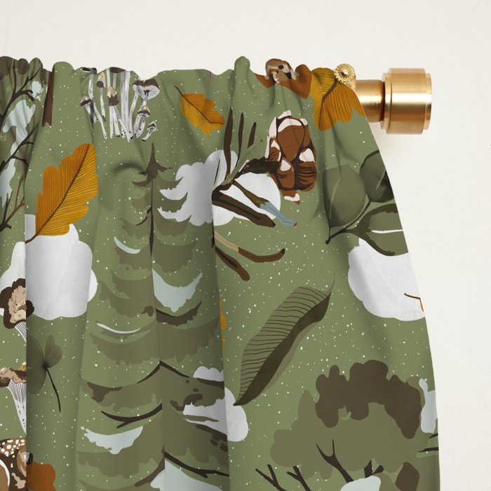 Baby animals in the leafy forest G Window Curtain Gallery Image 2