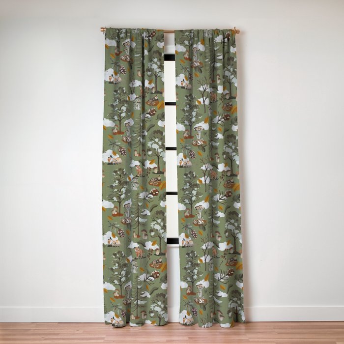 Baby animals in the leafy forest G Window Curtain Gallery Image 3