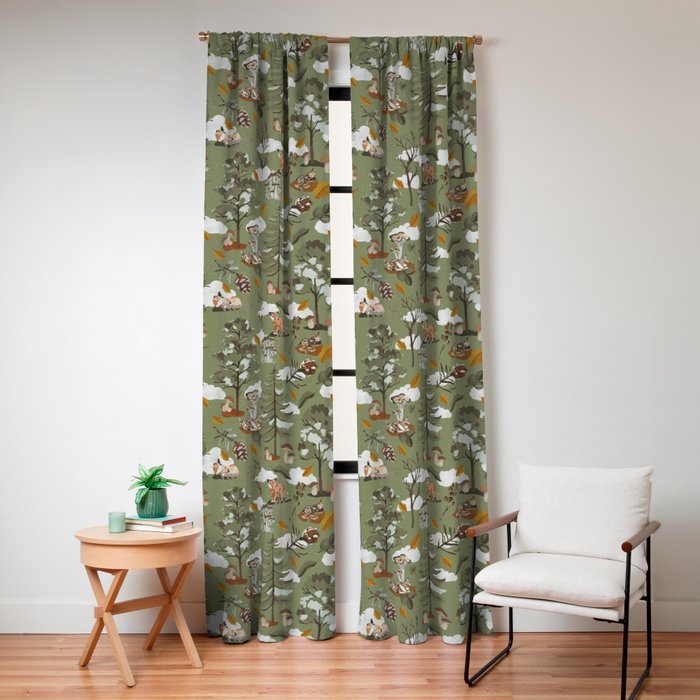 Baby animals in the leafy forest G Window Curtain Gallery Image 8