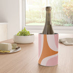 Retro Groove Pink and Orange - Cheerful Abstract Minimalist Pattern Wine Chiller Gallery Image 4