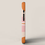 Retro Groove Pink and Orange - Cheerful Abstract Minimalist Pattern iPhone Case Gallery Image 2