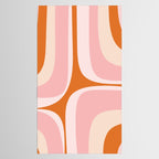 Retro Groove Pink and Orange - Cheerful Abstract Minimalist Pattern Tablecloth Gallery Image 2