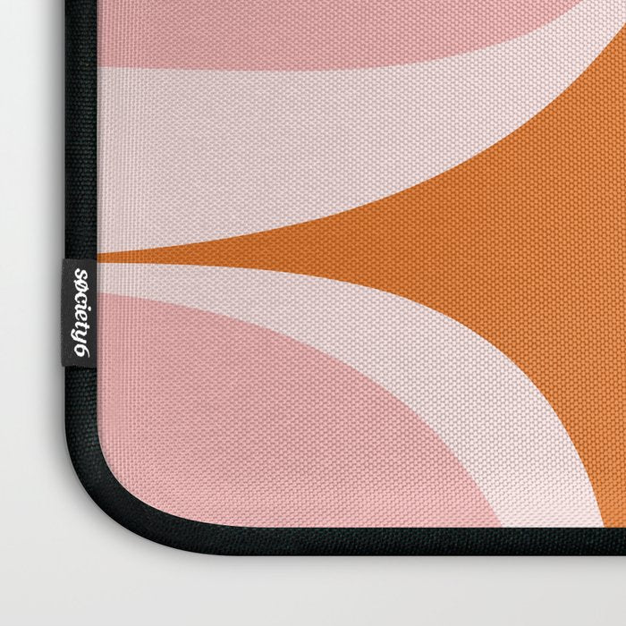 Retro Groove Pink and Orange - Cheerful Abstract Minimalist Pattern Laptop Sleeve Gallery Image 3