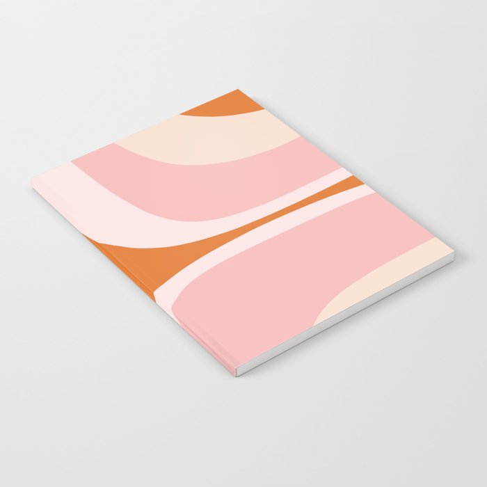 Retro Groove Pink and Orange - Cheerful Abstract Minimalist Pattern Notebook Gallery Image 1