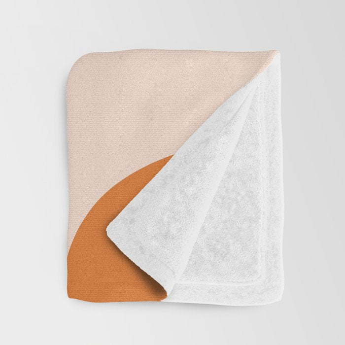 Retro Groove Pink and Orange - Cheerful Abstract Minimalist Pattern Throw Blanket Gallery Image 3