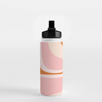 Retro Groove Pink and Orange - Cheerful Abstract Minimalist Pattern Water Bottle Gallery Image 2
