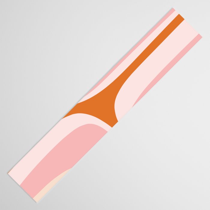 Retro Groove Pink and Orange - Cheerful Abstract Minimalist Pattern Table Runner Gallery Image 3