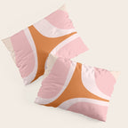 Retro Groove Pink and Orange - Cheerful Abstract Minimalist Pattern Pillow Sham Gallery Image 3