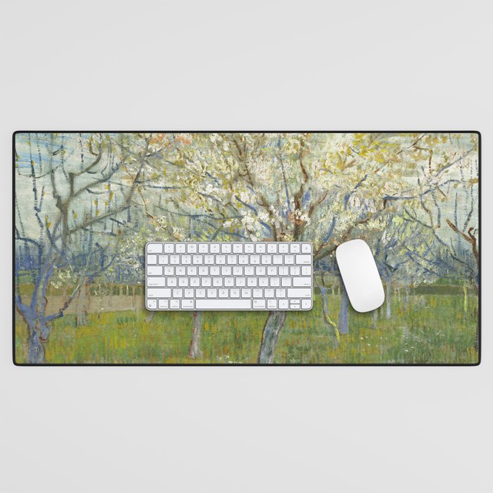 The Pink Orchard by Vincent van Gogh, 1888 Desk Mat Gallery Image 1