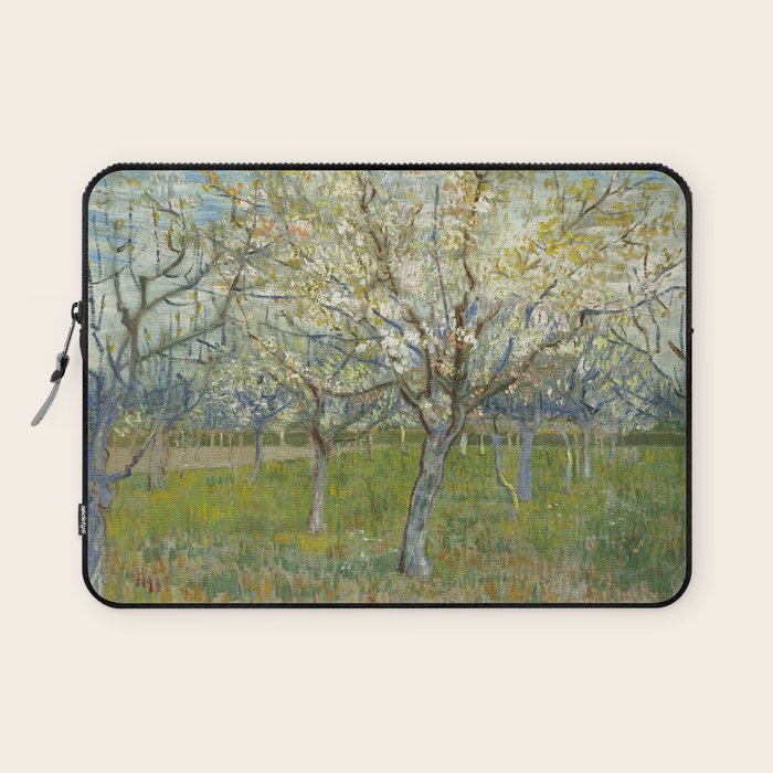 The Pink Orchard by Vincent van Gogh, 1888 Laptop Sleeve Gallery Image 1