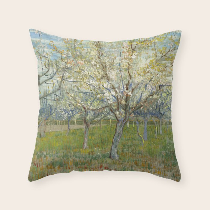 The Pink Orchard by Vincent van Gogh, 1888 Throw Pillow Gallery Image 6