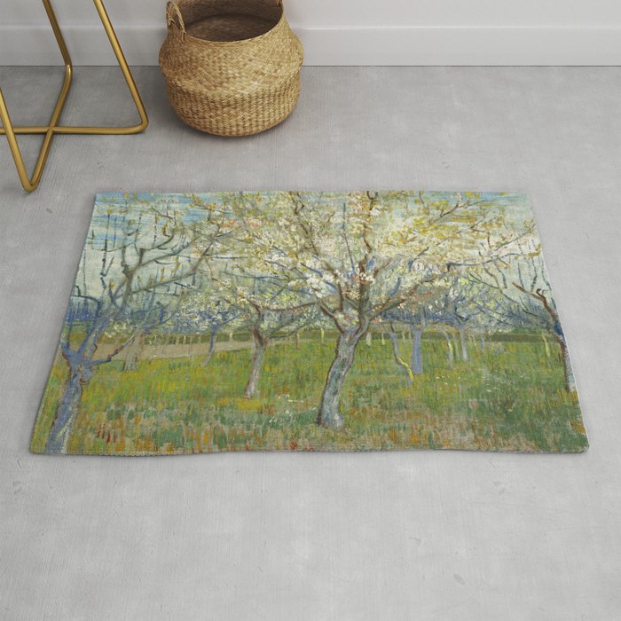 The Pink Orchard by Vincent van Gogh, 1888 Rug Gallery Image 1