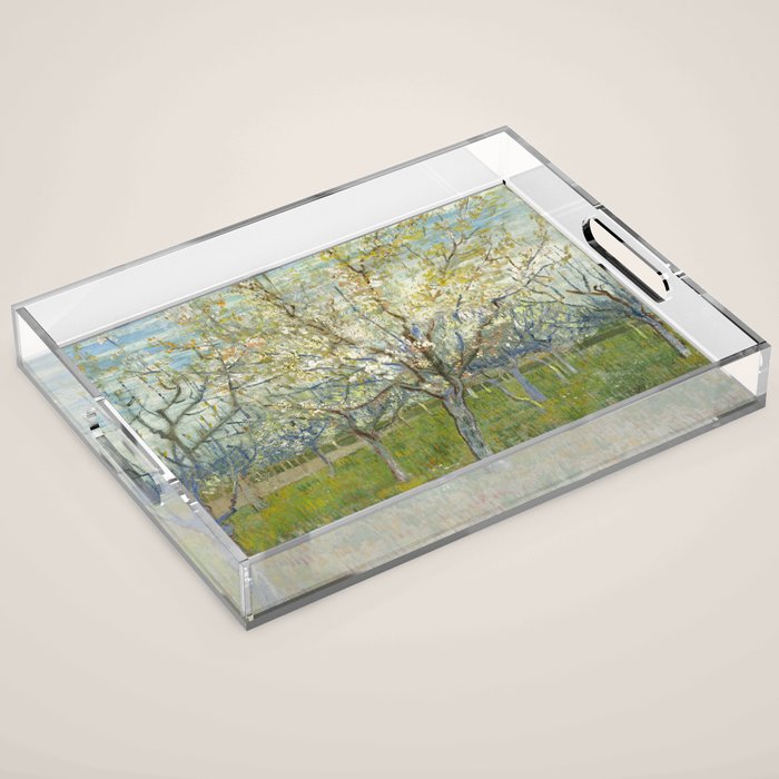The Pink Orchard by Vincent van Gogh, 1888 Acrylic Tray Gallery Image 1