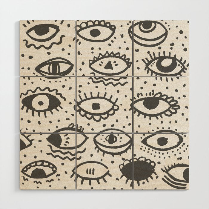 EYES PATTERN Wood Wall Art Gallery Image 1