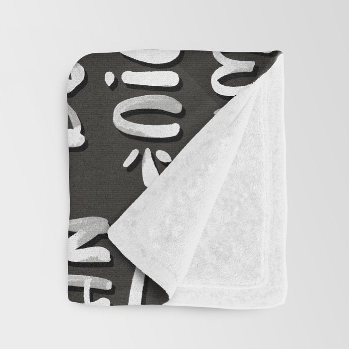 Be a Nice Human - White Type on Black Palette Throw Blanket Gallery Image 3