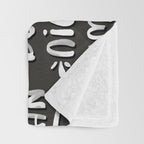 Be a Nice Human - White Type on Black Palette Throw Blanket Gallery Image 3