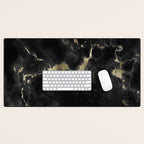 Modern abstract black gold trendy marble Desk Mat Gallery Image 1