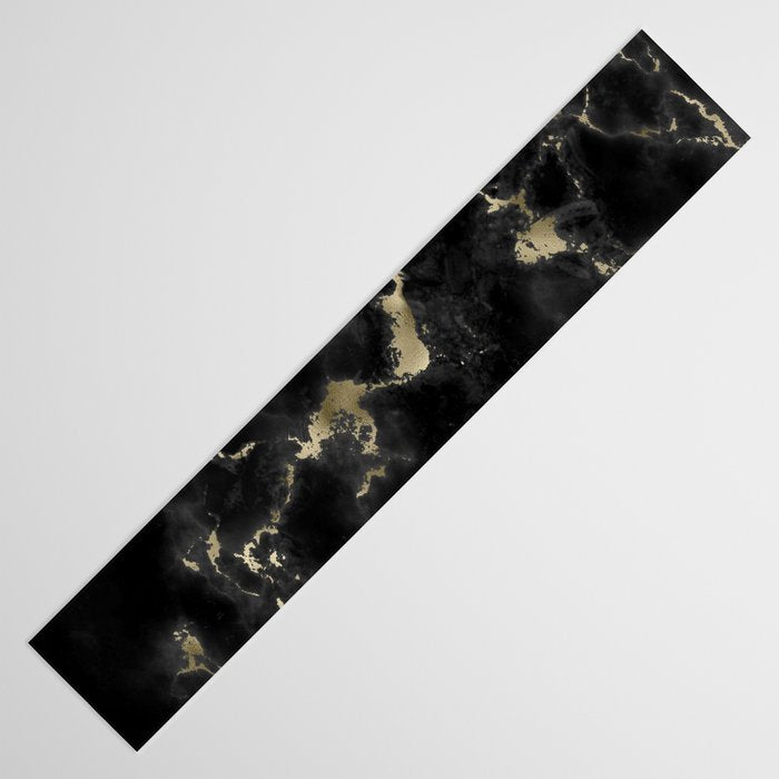 Modern abstract black gold trendy marble Table Runner Gallery Image 3