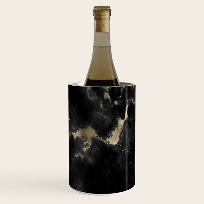 Modern abstract black gold trendy marble Wine Chiller Gallery Image 1