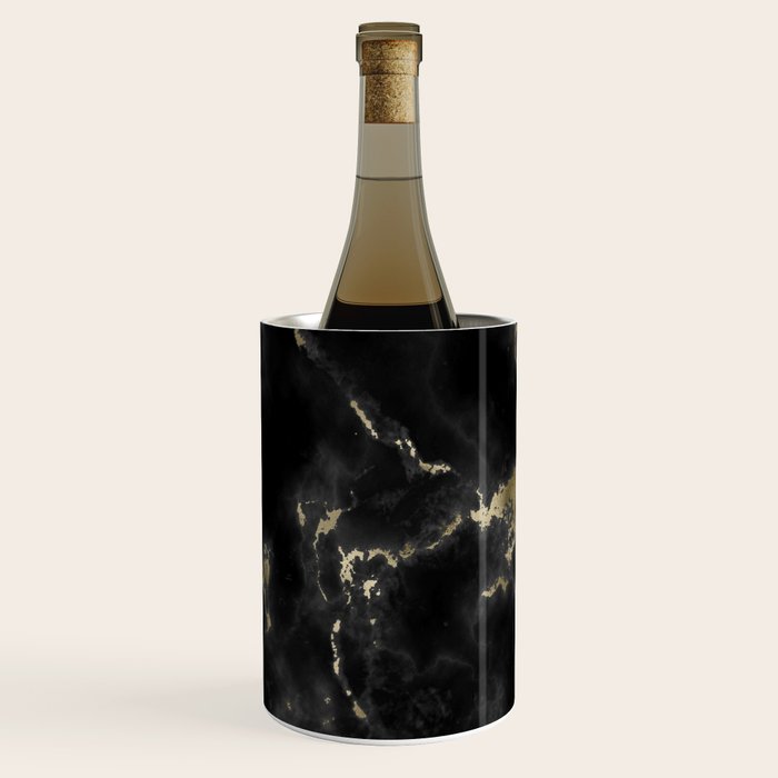 Modern abstract black gold trendy marble Wine Chiller Gallery Image 2