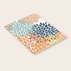 Floral Blooms, Orange, Yellow, Teal, Navy Notebook Gallery Image 2