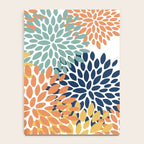 Floral Blooms, Orange, Yellow, Teal, Navy Notebook Gallery Image 4