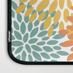 Floral Blooms, Orange, Yellow, Teal, Navy Laptop Sleeve Gallery Image 3